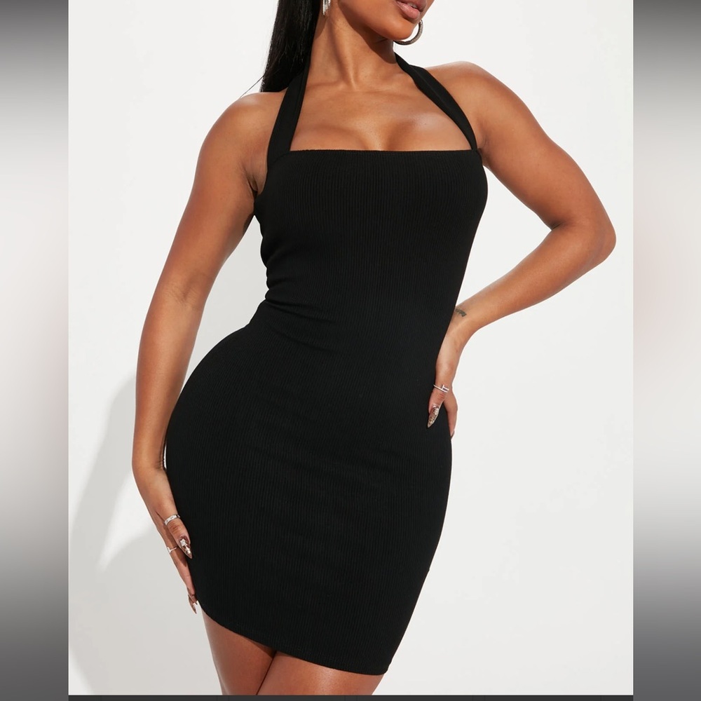 Mini Black Halter Dress
